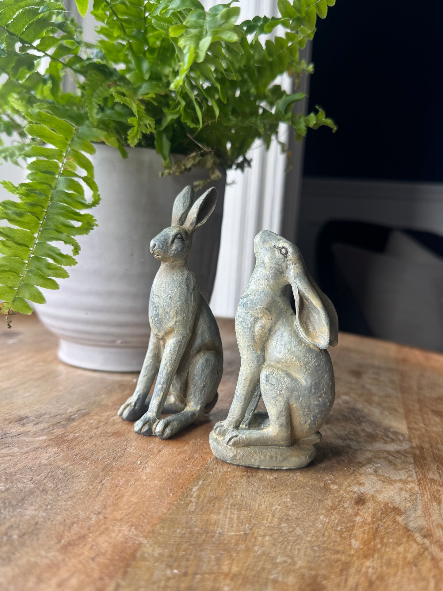 Set of 2 Grey Hare Ornaments