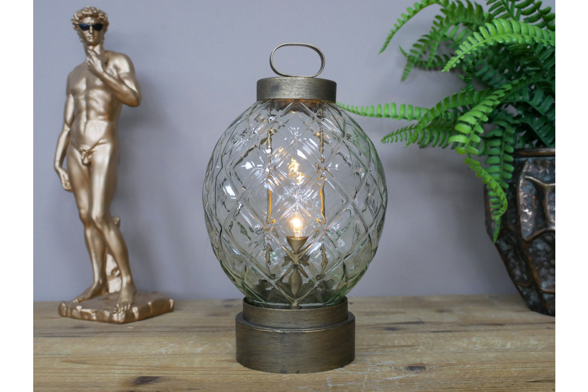 Glass Battery Powered Table Lamp