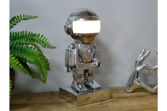 Silver Spaceman Battery Lamp