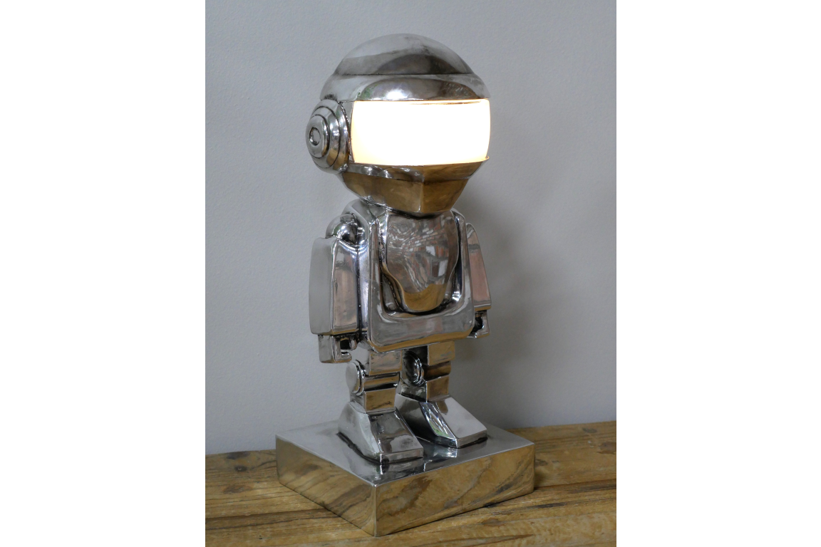 Silver Spaceman Battery Lamp