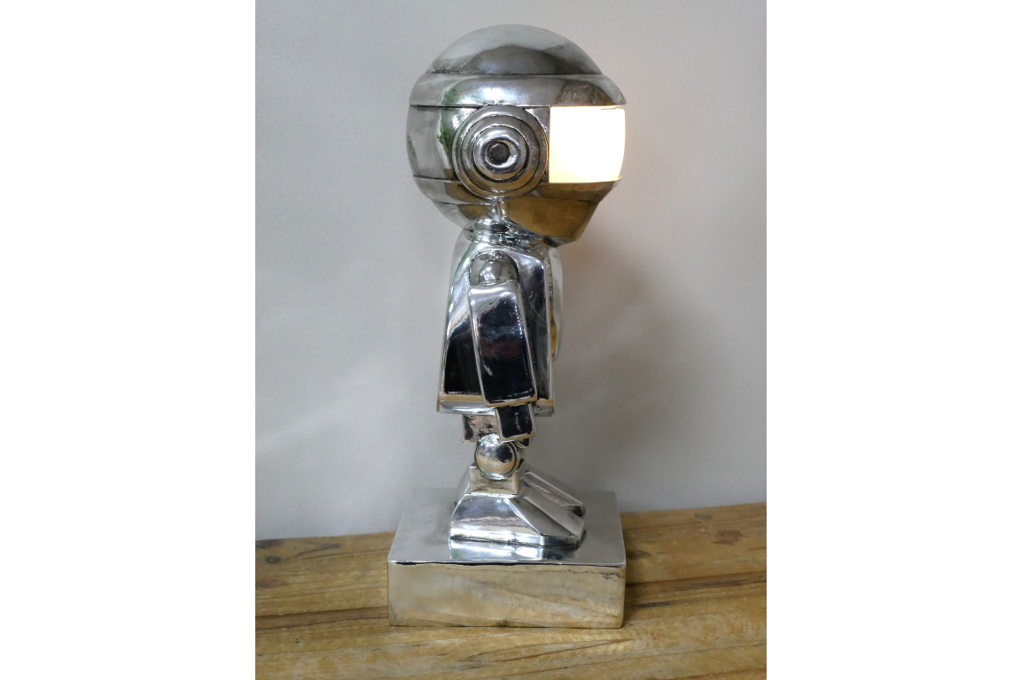 Silver Spaceman Battery Lamp