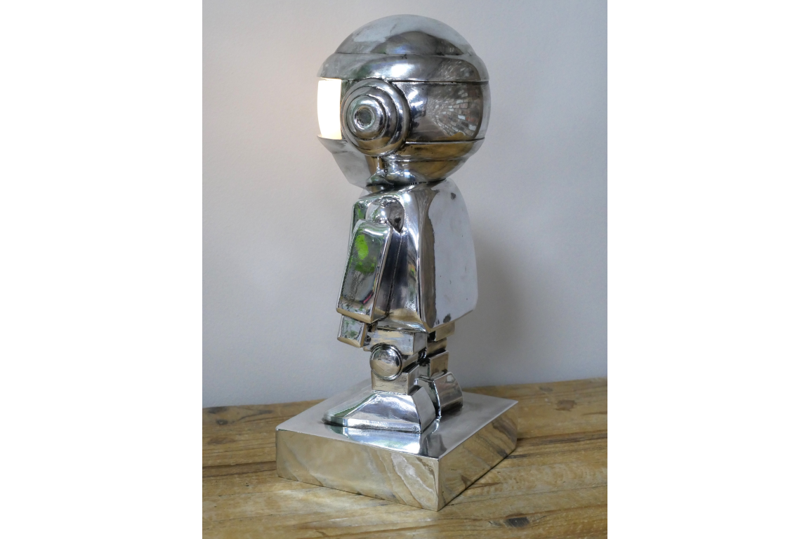 Silver Spaceman Battery Lamp