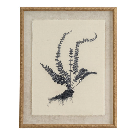 Spleenwort On Linen Artwork In Beaded Frame