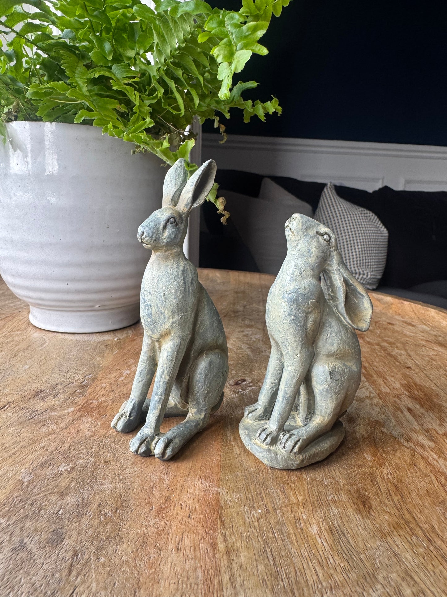 Set of 2 Grey Hare Ornaments