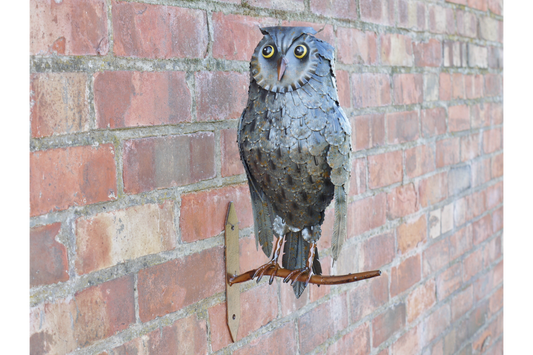 Metal Wall Owl Sculpture