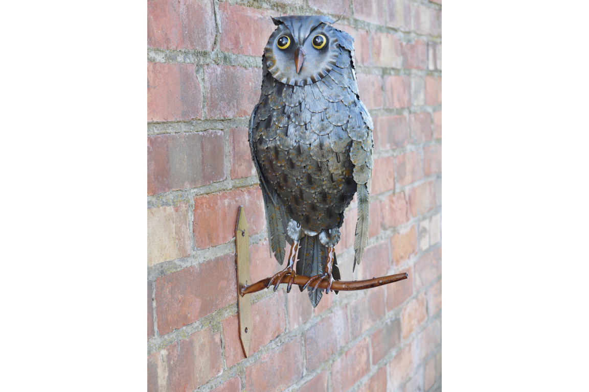 Metal Owl Wall Sculpture