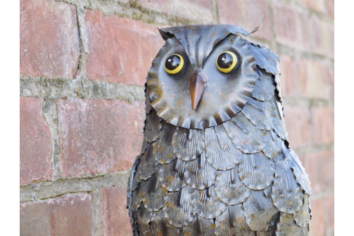 Metal Owl Wall Sculpture