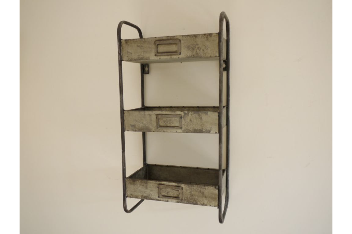 Vintage Industrial Metal Wall Shelves