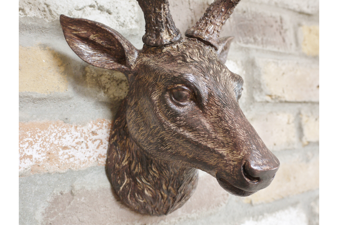 Wall Mounted Brown Stags Head