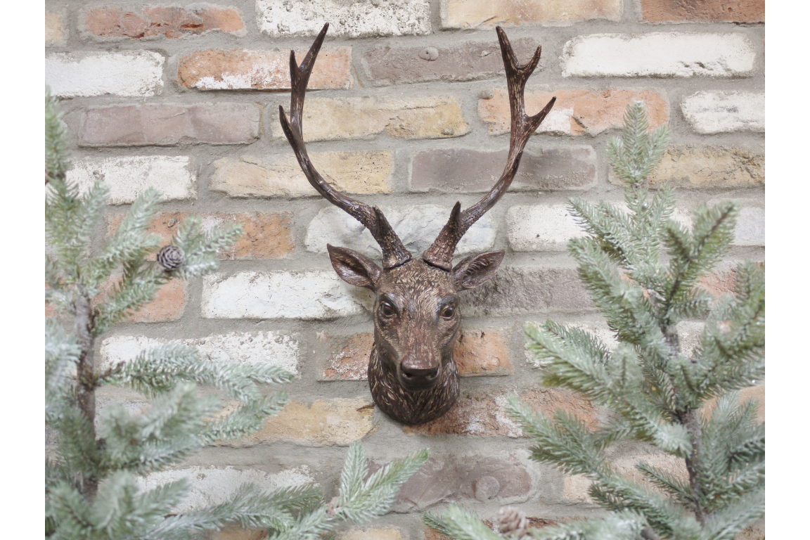 Wall Mounted Brown Stags Head