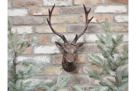 Wall Mounted Brown Stags Head