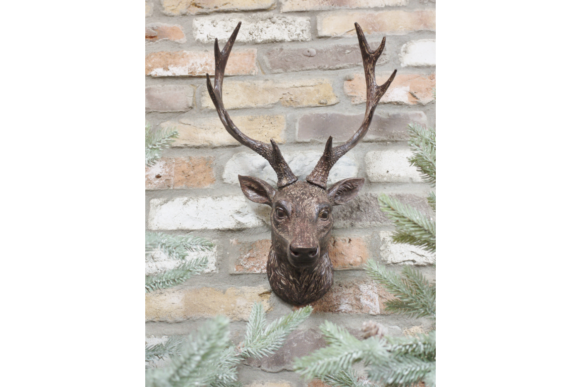 Wall Mounted Brown Stags Head