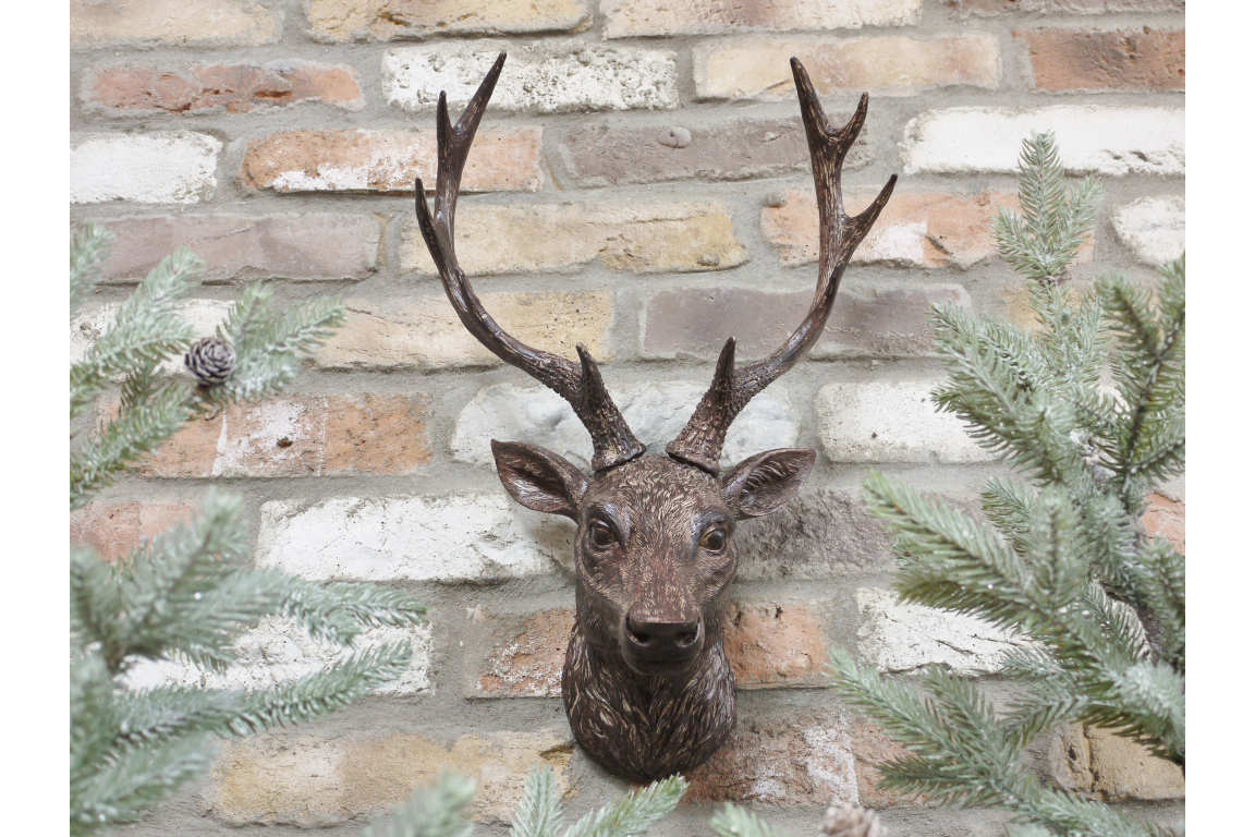 Wall Mounted Brown Stags Head