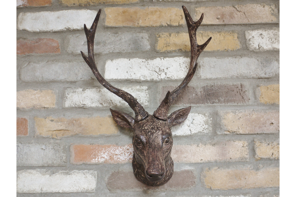 Wall Mounted Brown Stags Head