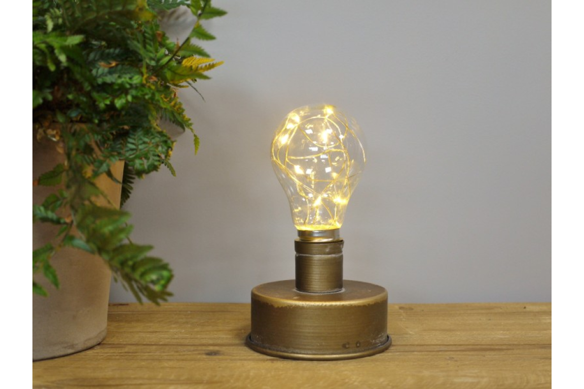 Industrial Table Battery Lamp with Fairy Lights