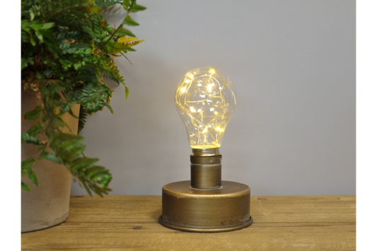 Industrial Table Battery Lamp with Fairy Lights
