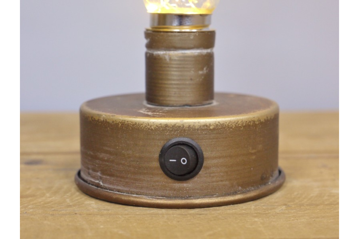 Industrial Table Battery Lamp with Fairy Lights