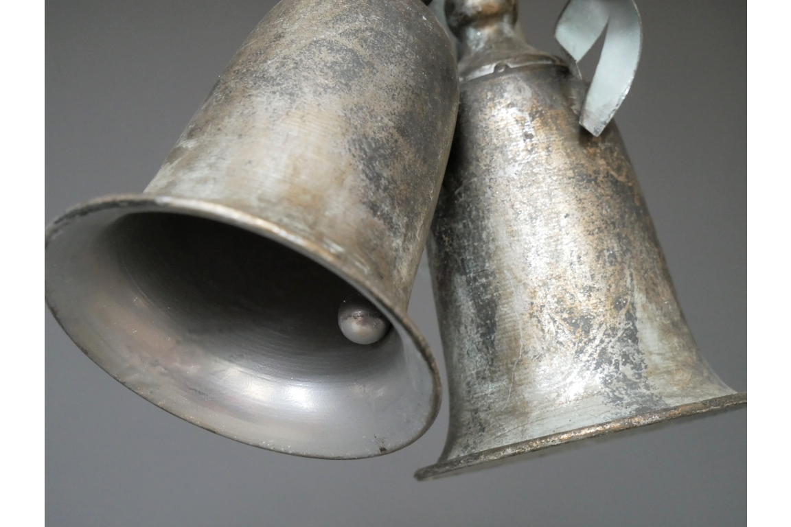 Vintage Style Metal Christmas Bells with Hanging Rope