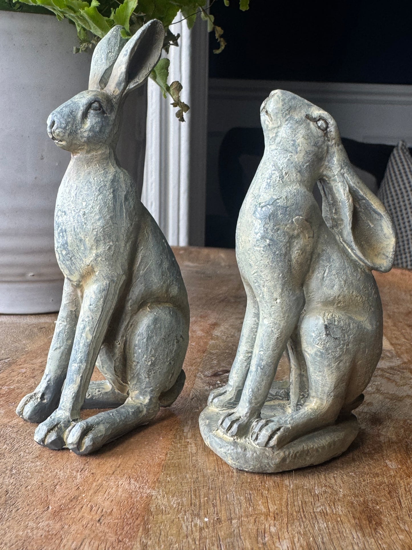 Set of 2 Grey Hare Ornaments