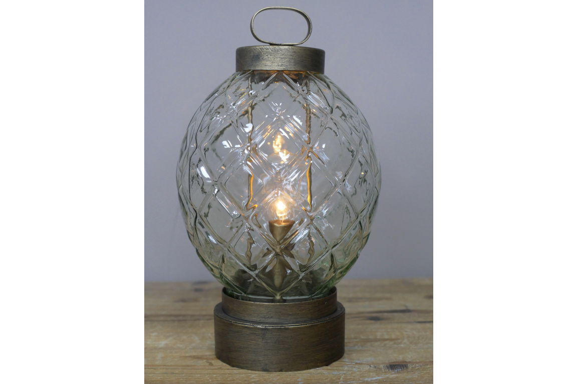 Glass Battery Powered Table Lamp