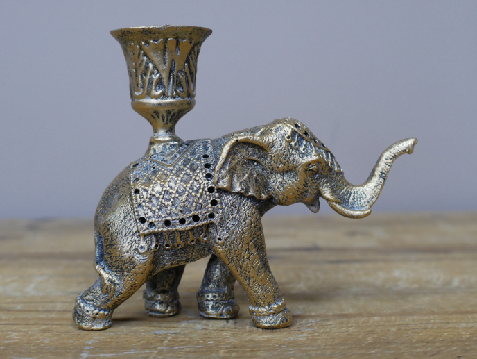 Elephant Metal Candle Holder for Taper Candle