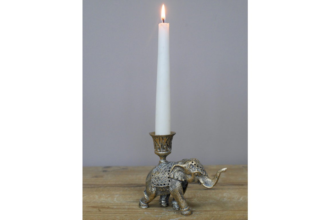Elephant Metal Candle Holder for Taper Candle