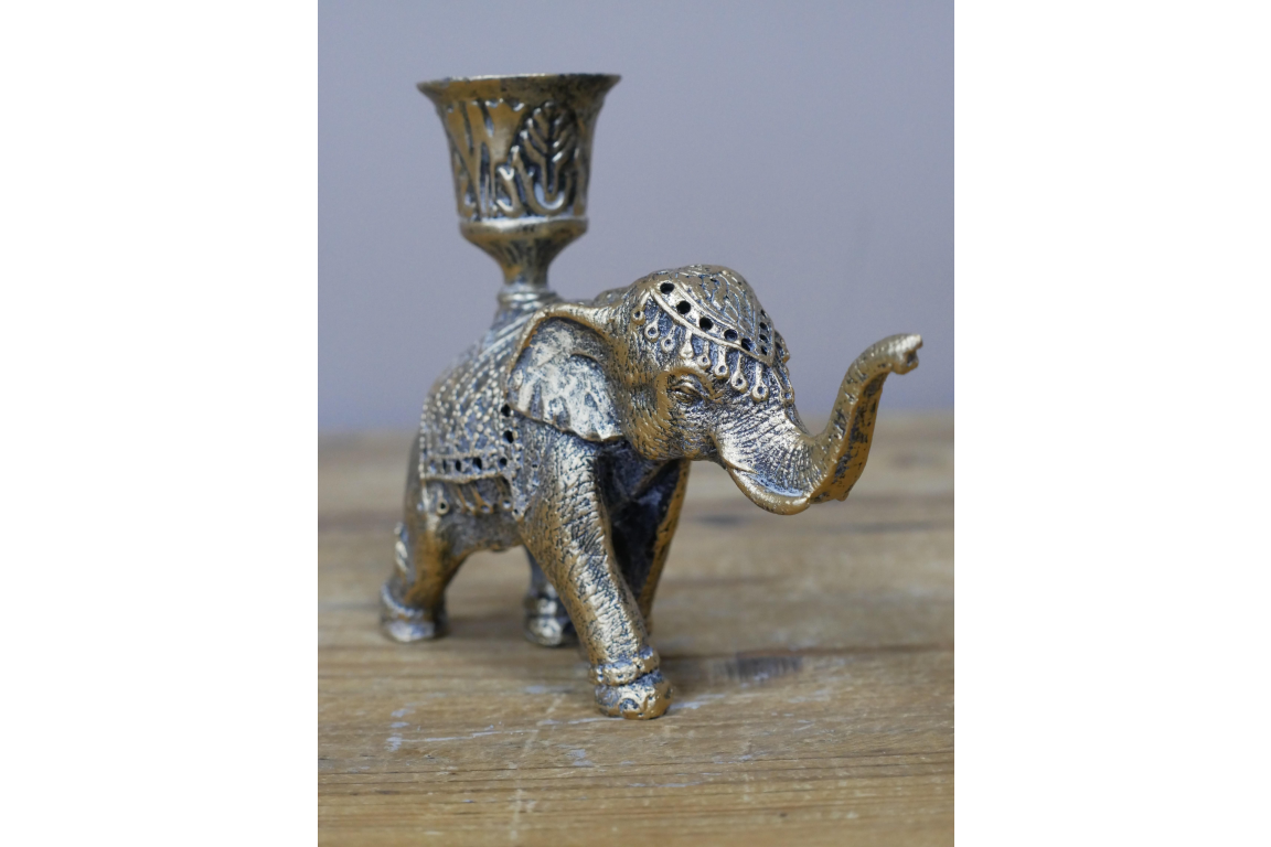 Elephant Metal Candle Holder for Taper Candle