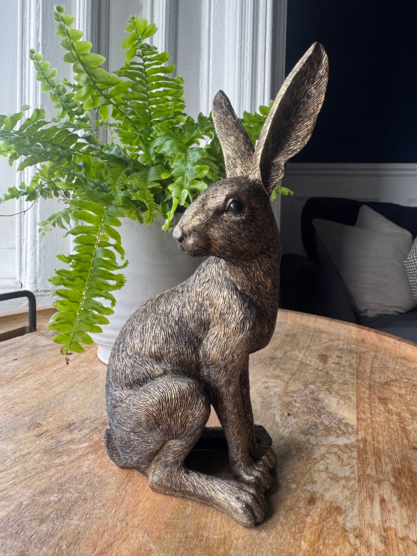 Sitting Golden Bronze Hare Ornament