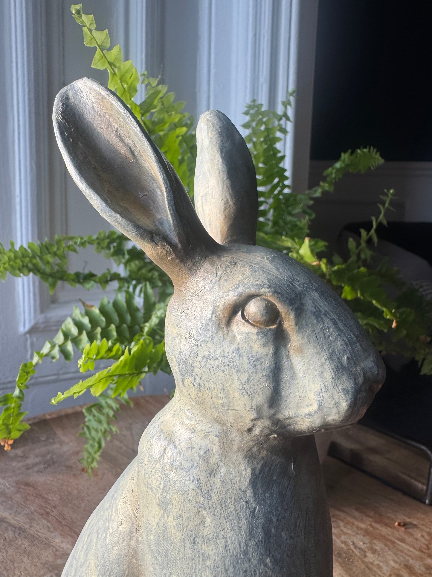 Grey Sitting Hare Ornament Figurine