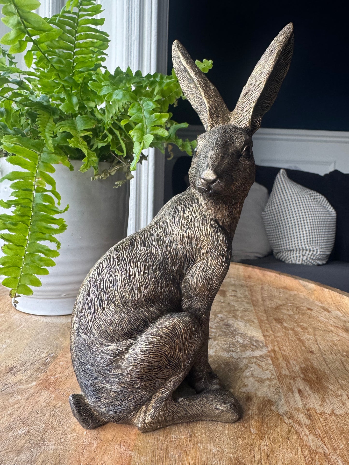 Sitting Golden Bronze Hare Ornament