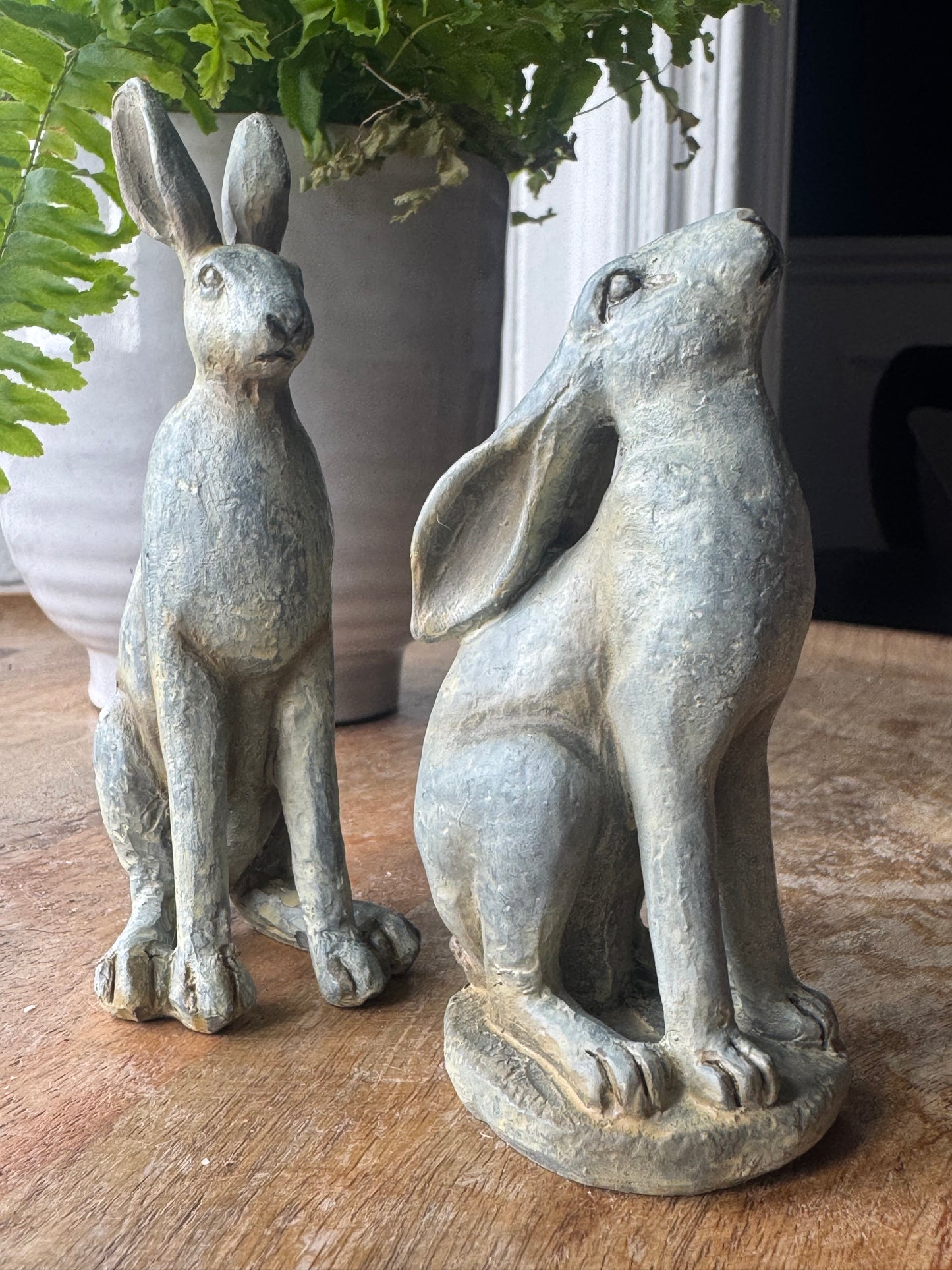 Set of 2 Grey Hare Ornaments