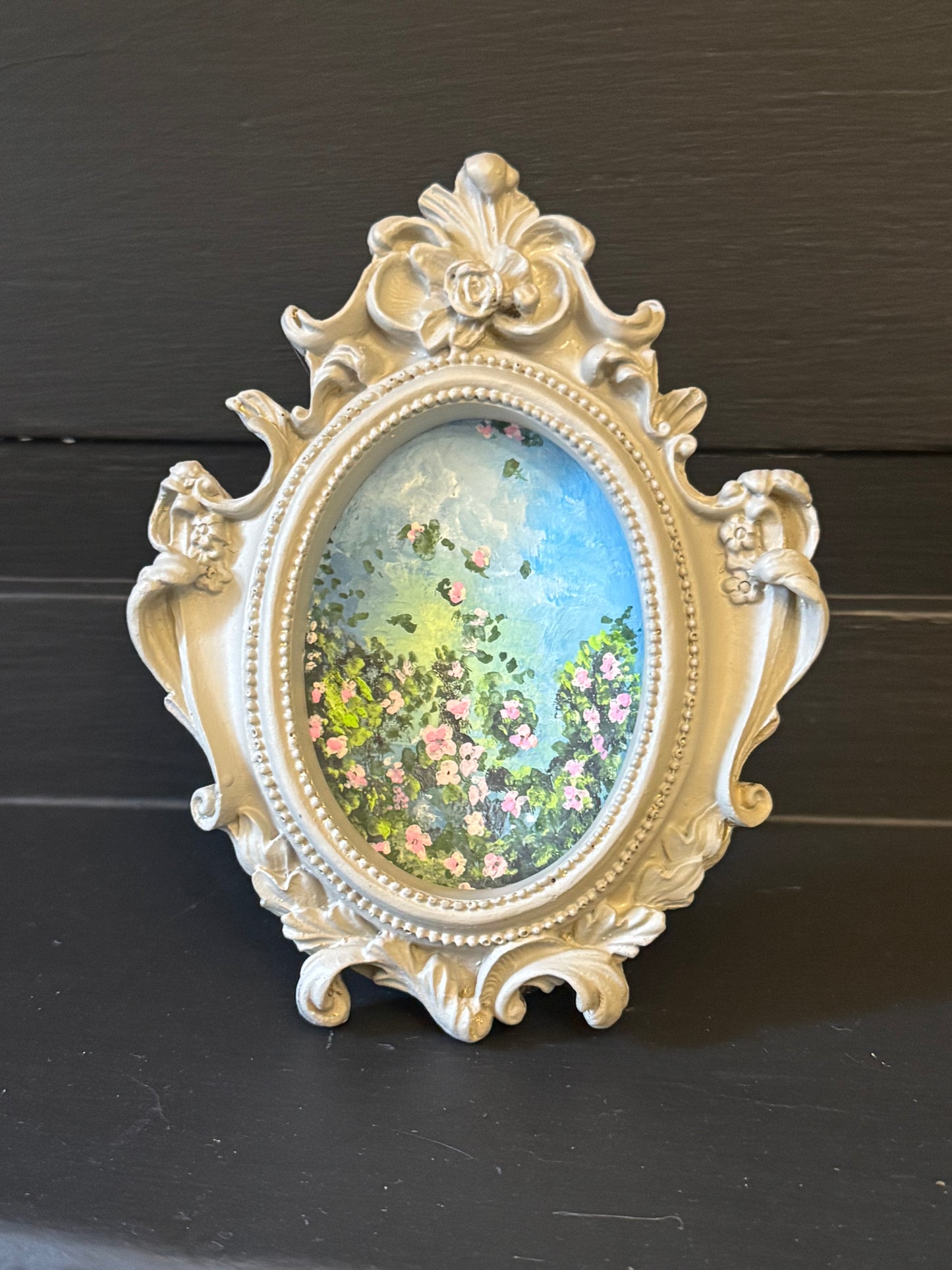 Original Gouache Mini Painting - Pink Blossoms