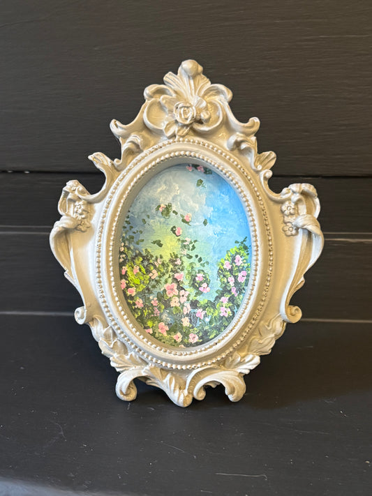 Original Gouache Mini Painting - Pink Blossoms