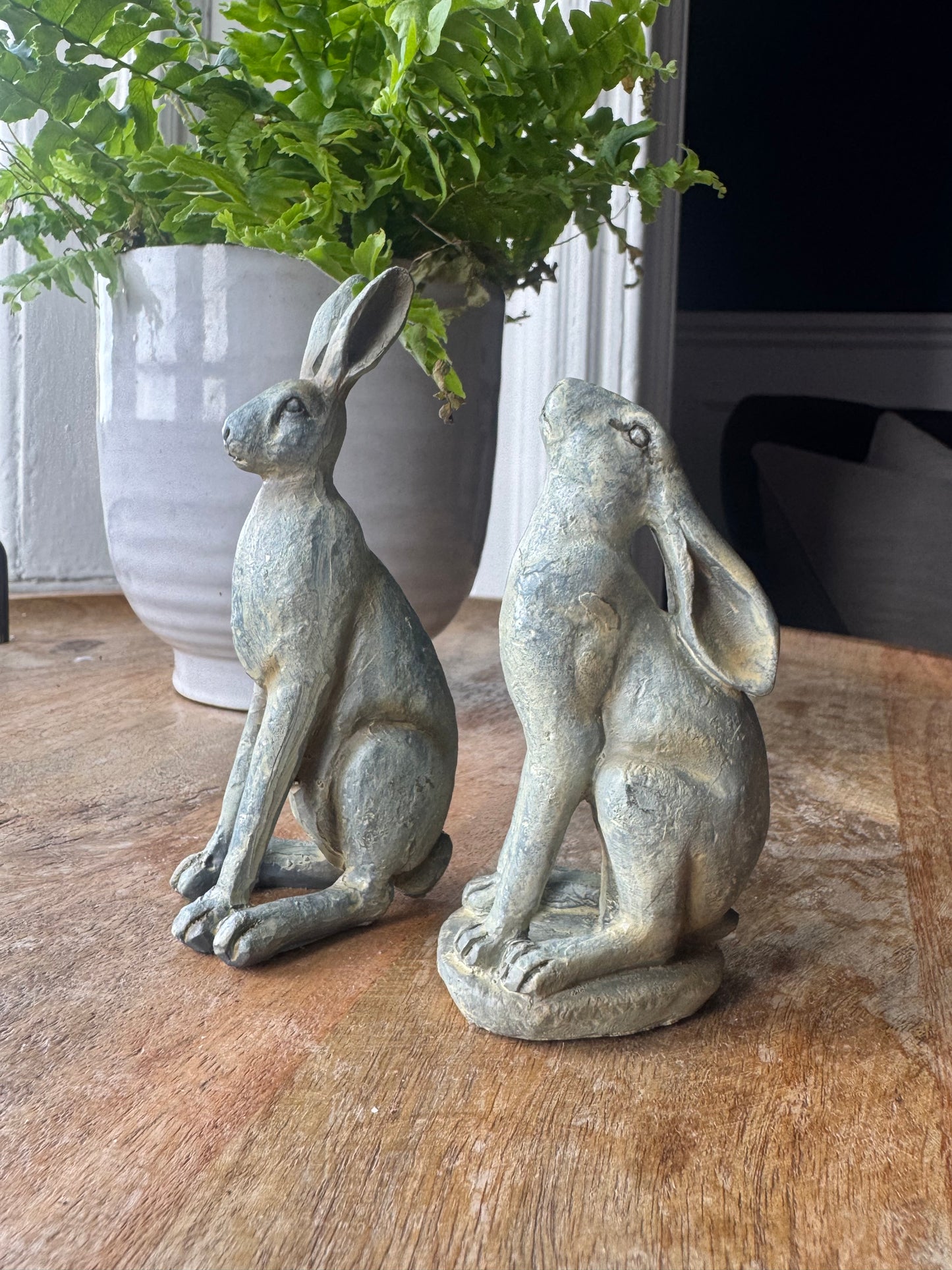 Set of 2 Grey Hare Ornaments