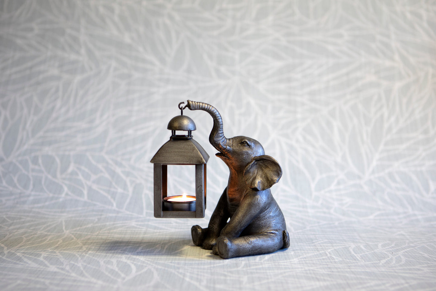 Sitting Elephant Lantern Tealight Holder