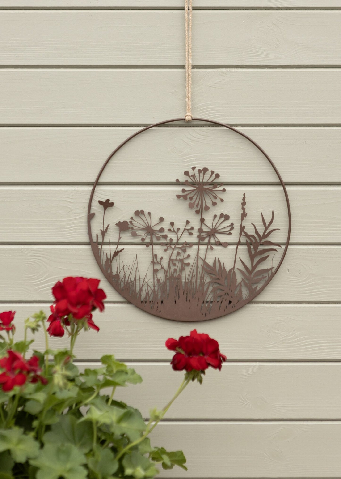 Wild Flower Allium Metal Hanging Plaque