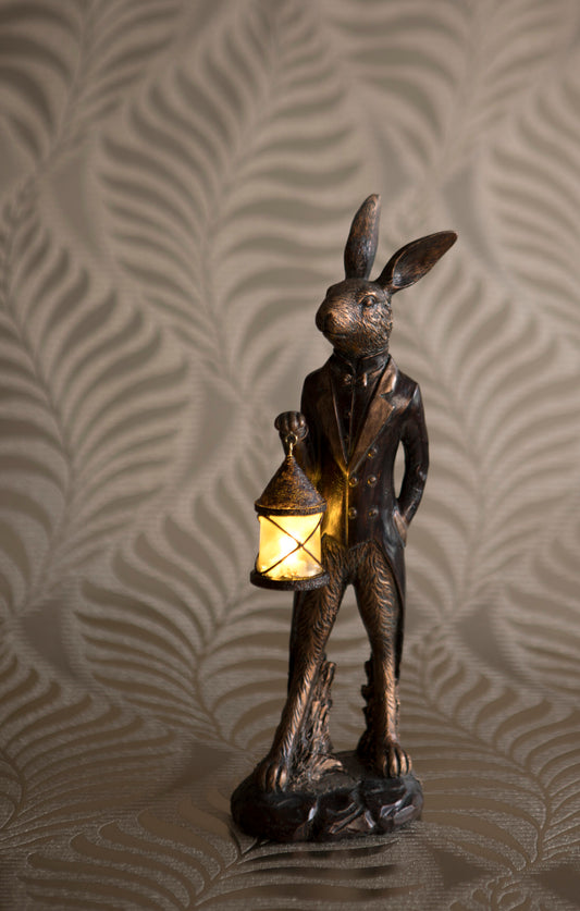 Hare Ornament with Light Up Lantern