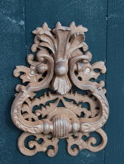 Door Knocker Cast Iron Ornate Rustic Antique Style