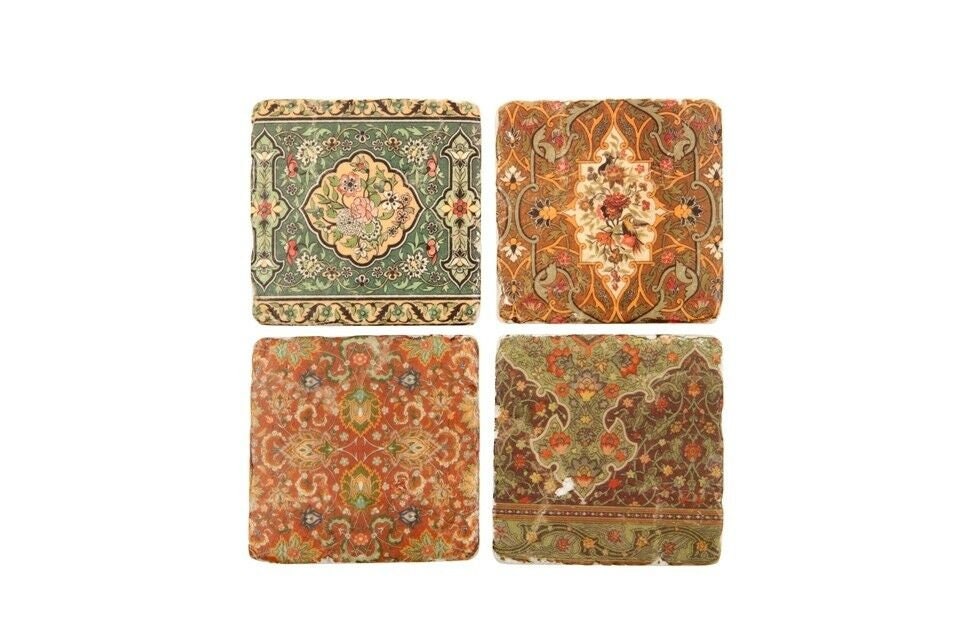 Set 4 French Shabby Chic Ceramic Tile Coasters Various Styles FREE POSTAGE