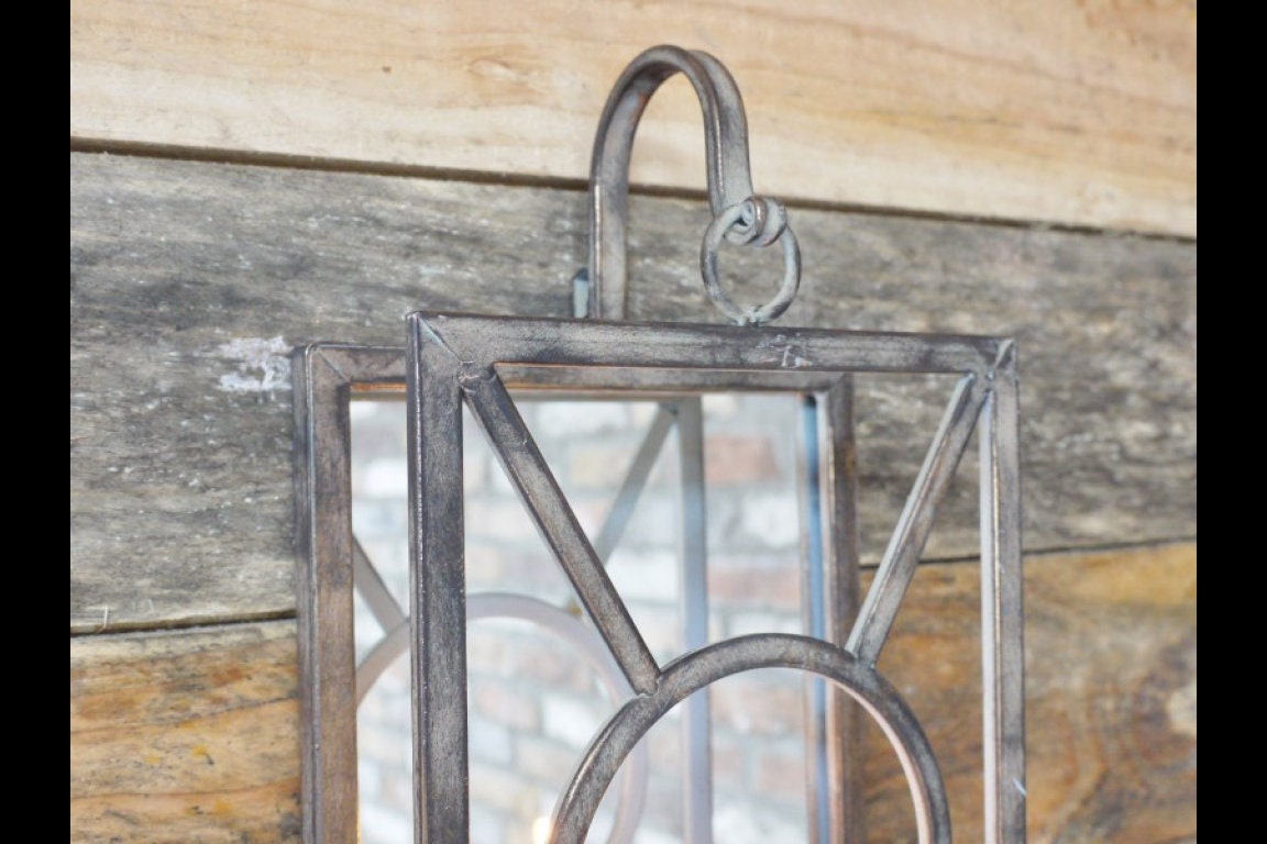 Industrial Mirrored Candle Holder Metal Wall Mounted