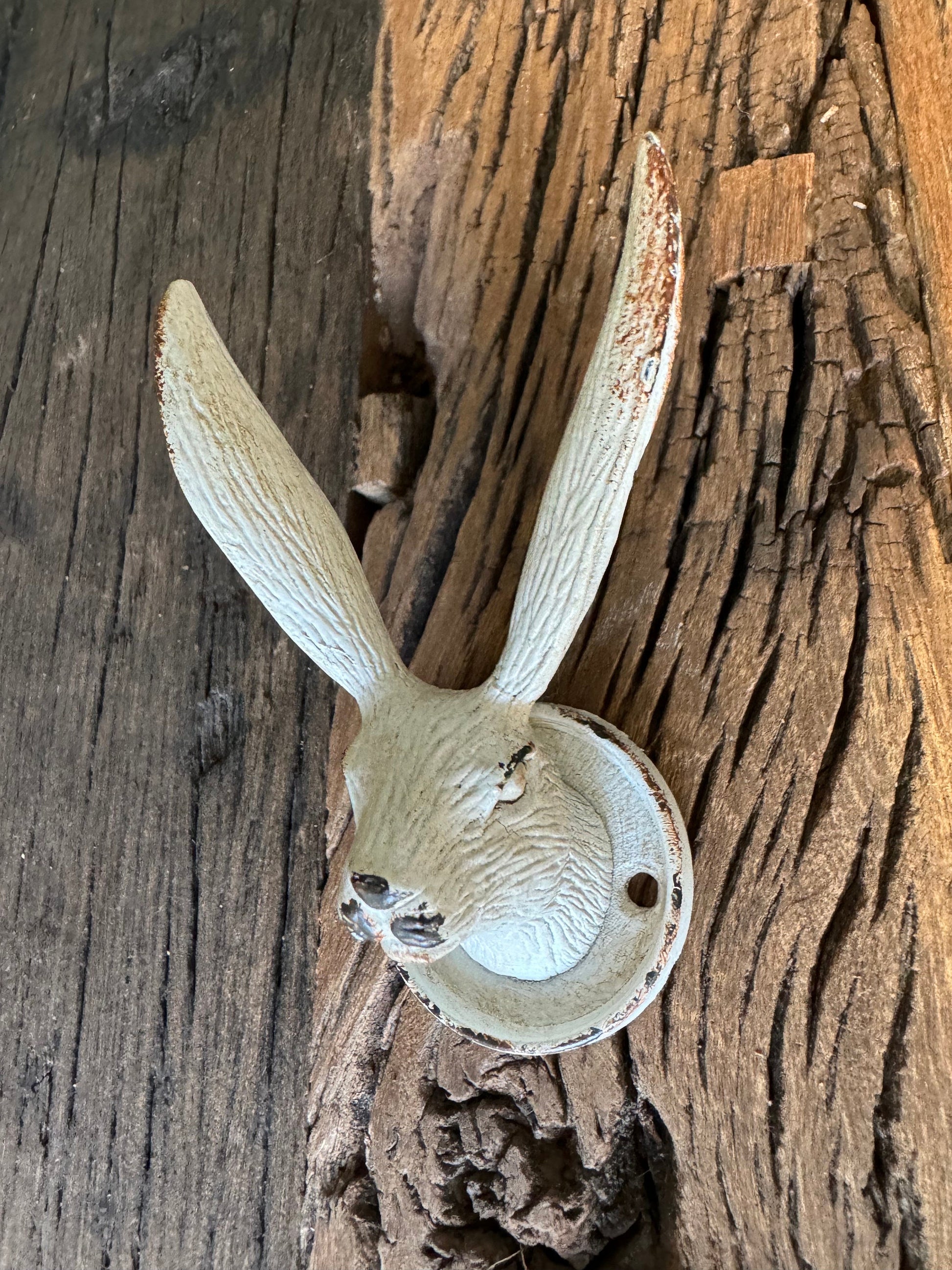 Hare Coat hook Cream Distressed Finish