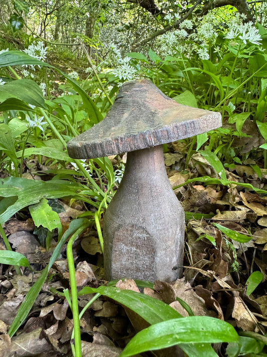 Wooden Mushroom 18cm Garden Decoration