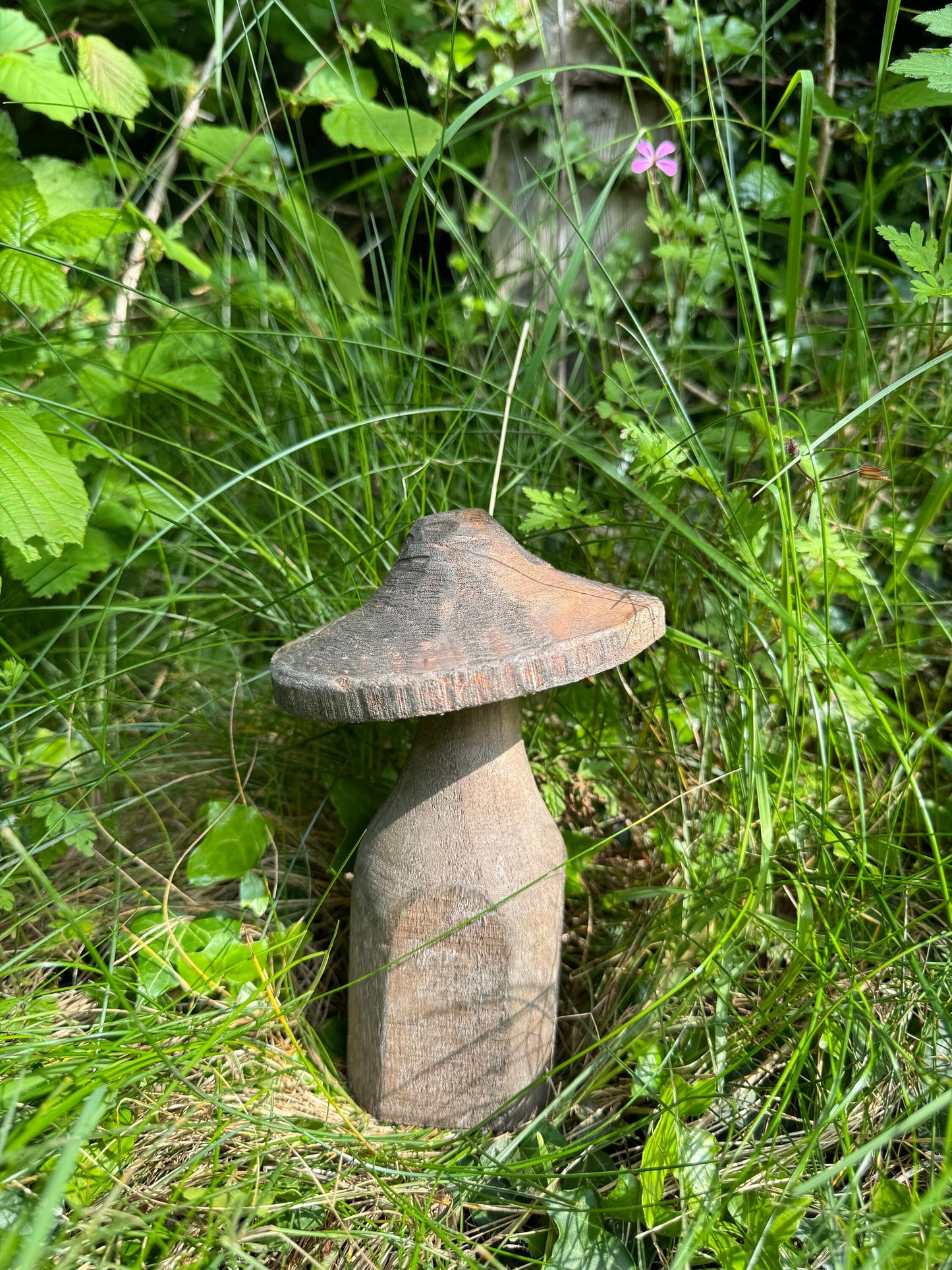 Wooden Mushroom 18cm Garden Decoration