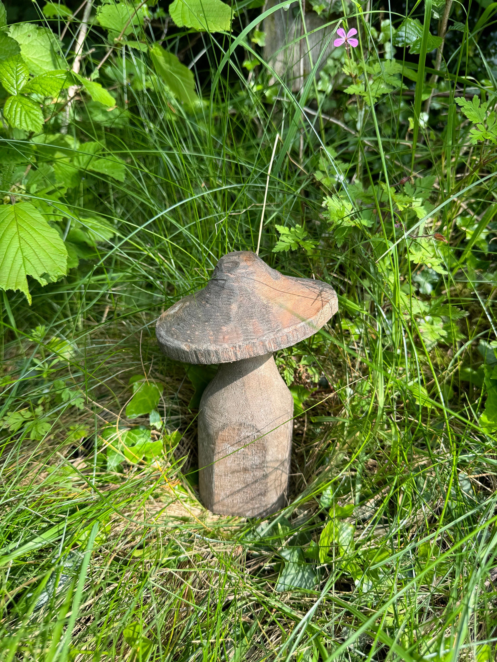 Wooden Mushroom 18cm Garden Decoration