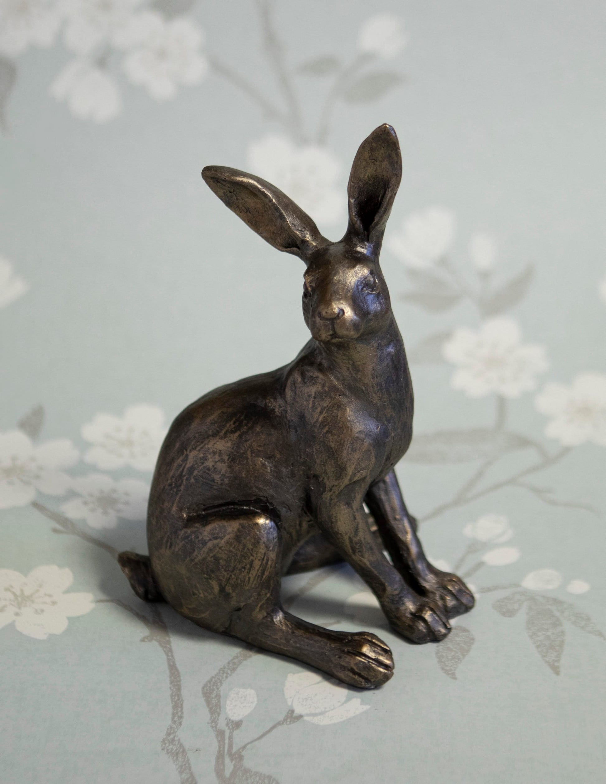 Bronze Sitting Hare Figurine Ornament