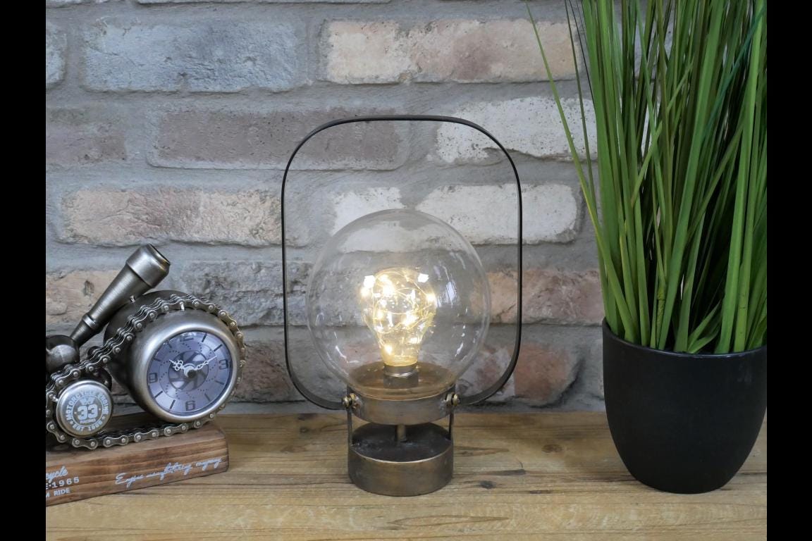 Industrial Style Battery Operated Lamp