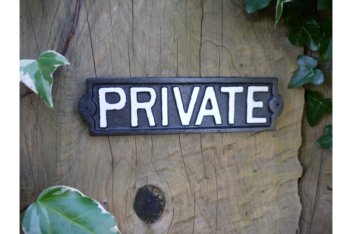 Metal Private Sign Wall Plaque