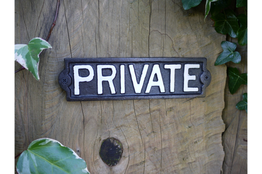 Metal Private Sign Wall Plaque
