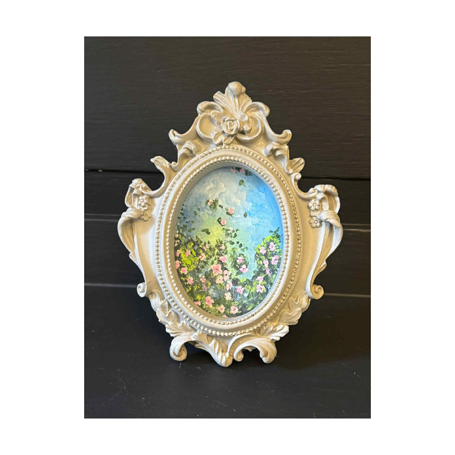 Original Gouache Mini Painting - Pink Blossoms